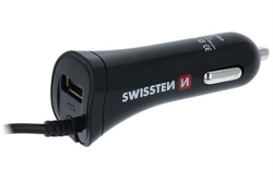 Swissten AUTONABÍJEČKA USB-C A USB 2,4A