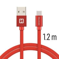 Swissten Kabel Textile Usb-C 1,2 M Red