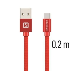 Swissten Textile Usb-C 0,2M Red