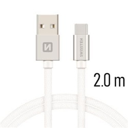 Swissten Kabel Textile Usb-C 2,0 M Silv