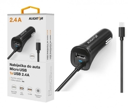 ALI AN 2,4A, MicroUSB+USB,černá CHA0027