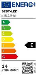 Best LED žárovka E27,13,8W,WW,1521lm