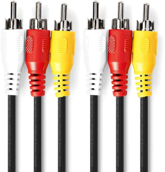 Nedis Kabel 3x RCA 1,5m CVGL24300BK15