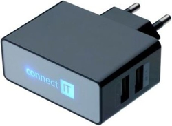 CONNECT IT CI-153 adapt.230V-2xUSB černý