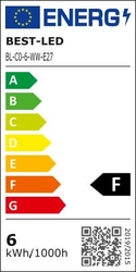 Best-Led E27 6W tep.bílá BL-C0-6-WW-E27