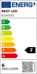 Best-Led E27 6W stud.bílá BL-C0-6-CW-E27