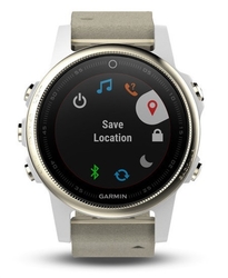 Garmin fenix5S Sapphire Goldtone Suede