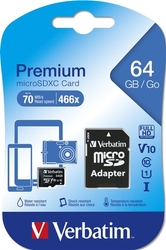 VERBATIM 44084 microSDXC 64GB cl10 adapt