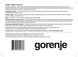 PRODLOUŽENÁ ZÁRUKA 5 LET GORENJE OPTIMAL